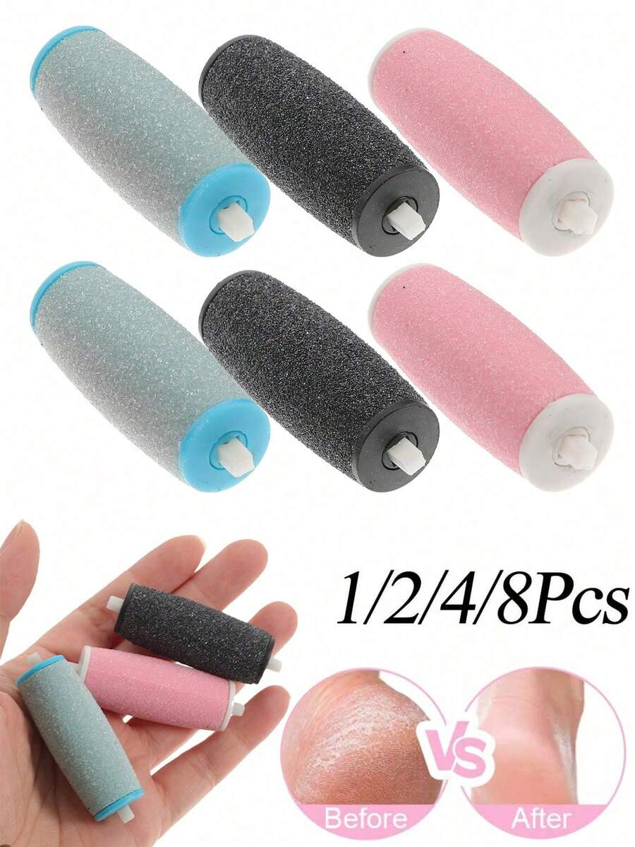 8/4/2/1件裝電動腳磨皮器替換滾輪頭,加厚替換滾輪,適用於電動腳繭去除器與腳磨機配件 - 彩色 - 查看 1