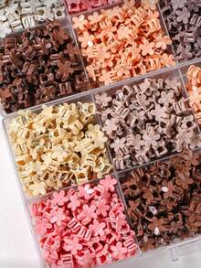 100pcs Girls Colorful Random Color Flower Mini BB Hair Clips, Fashion Fresh Simple Cute Hair Accessories, Hair Claw Clips, Hair Pins, Bangs Clips, Daily Use - Multicolor - View 4