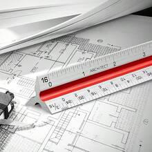 [1 قطعة مسطرة مثلثية كبيرة] 1 قطعة مسطرة مثلثية - مقياس كبير، أداة رسم دقيقة وتصميم معماري، خطوط متوازية، لون عشوائي - قطعة واحدة - مشاهدة 7