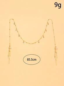 1 sợi dây xích đeo mặt móc tai mới cho nữ, thiết kế ngách độc đáo, trang trí mặt tua rua thời trang, đạo cụ chụp ảnh viral - Vàng - Xem 5