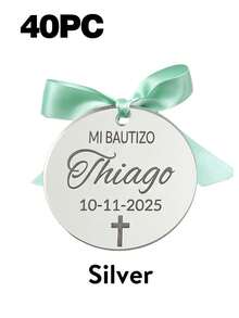 Personalized Baptism Gift Tags, Customized Gold Acrylic Cross Baptism Party Favor Tags, Baby Baptism Party Decoration, Gift Box Labels, Keepsake Charms - Multicolor - View 31