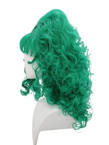 anxin Bright Green Voluminous Beehive Curly Wig Straight Bang Synthetic Fiber For Gothic Witch Misty Forest Theme Halloween Women Cosplay Wig - Dark Green - View 7
