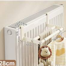 Thickened Metal Double-Bar Radiator Drying Rack, No Drilling Required, Metal Material, Space-Saving, Laundry Drying And Heating, Wall-Mounted Radiator Drying Rack, Suitable For Clothes, Towels, Shoes Quick Heating, Fits Most Radiators - Multicolor - View 14