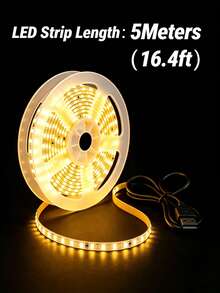 شريط إضاءة LED مرن باللون الأبيض الدافئ 16.4--3.28 بوصة، شريط إضاءة LED يعمل بالطاقة USB - 5 فولت قابل للقطع ذاتي اللصق، مناسب لإضاءة خلفية التلفزيون. مثالي لإضاءة خلفية التلفزيون والديكور الداخلي. يتميز بأداء مستقر وإضاءة عالية السطوع، مما يعزز مساحتك. - ضوء دافئ - مشاهدة 12