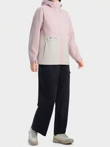 Columbia New Waterproof Outdoor Women's Sports Jacket Hooded Casual Coat - Pink/Off-white - View 4