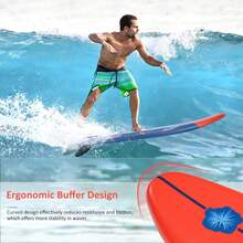 6' Surfboard, Surfing Board With 3 Removable Fins, Safety Leash, EPS Core & EPE Deck, Lightweight Surf Board For Teenagers, Adults, Beginners - Blue - View 7