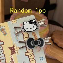 2款/Sanrio Hello Kitty 甜美酷黑貓蝴蝶結髮夾，日系甜美女孩風，適合女孩日常、外出、派對穿著，開學、生日、情人節、聖誕節、萬聖節完美禮物（混色套裝隨機發貨） - kt髮夾 - 查看 6