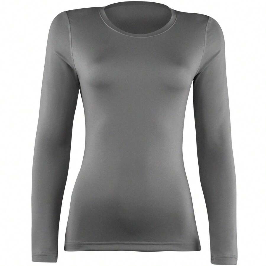 Rhino Womens / Ladies Sports Baselayer Long Sleeve Top - Heather Grey - View 1