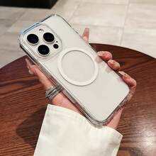 Casing Ponsel Pengisian Magnetik Kompatibel dengan iPhone 18 Pro 18 Pro Max, Penutup Tipis Akrilik Bening untuk 13 11 16 Pro Max 17 Pro Max 15 14 Plus 12 Mini 16e 17e - Clear - View 8