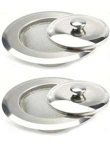 [Customer Favorite] Stainless Steel Kitchen Sink Strainer With Lid - Perfect For Washing Vegetables And Floor Drain Protection - Set - View 2