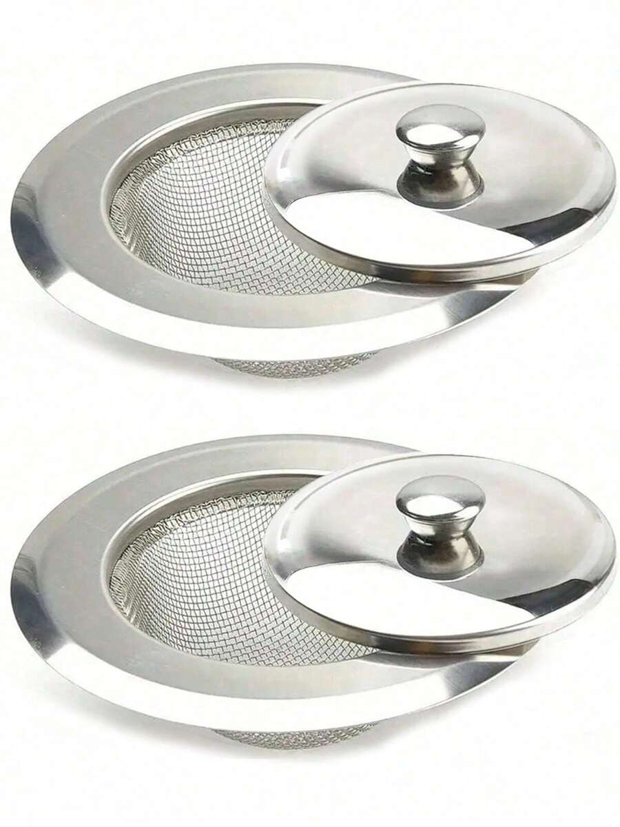 [Customer Favorite] Stainless Steel Kitchen Sink Strainer With Lid - Perfect For Washing Vegetables And Floor Drain Protection