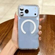 Casing Ponsel Pengisian Magnetik Kompatibel dengan iPhone 18 Pro 18 Pro Max, Penutup Tipis Akrilik Bening untuk 13 11 16 Pro Max 17 Pro Max 15 14 Plus 12 Mini 16e 17e - Clear - View 1