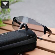 TOSUOD Cycling Glasses Photochromic Day & Night Use Bicycle Glasses Running Sports Glasses Light Gray Semi-Transparent Lenses - Multicolor - View 11