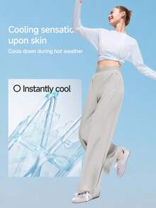 Beneunder Women's Cooling Quick-Dry Wide-Leg Sun-Protective Pants AL001 - Dusty Purple - View 5