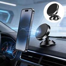 1pc Magnetic Car Phone Holder, Foldable Universal Strong Phone Mount, Compatible With IPhone 15/14/13 Pro Max, With GPS Mount, Car Accessories - Bracket - View 2