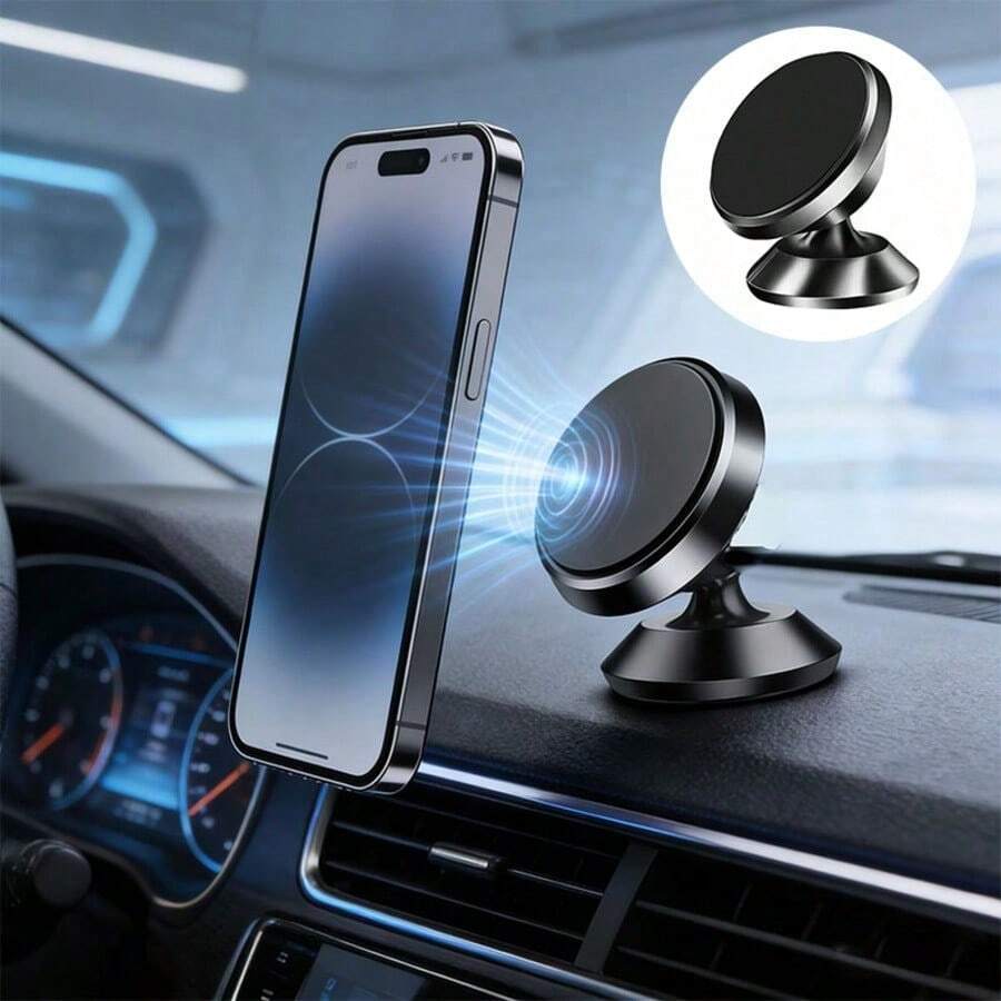 1pc Magnetic Car Phone Holder, Foldable Universal Strong Phone Mount, Compatible With IPhone 15/14/13 Pro Max, With GPS Mount, Car Accessories