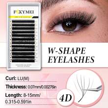 FOXYMEI 12Rows LU(M) W Shape YY/3D/4D/5D Eyelash Extension 7-15mm Individual Promade Fans Lashes 0.07mm Naturally Soft Handmade Woven Fan-Shaped Lash Faux Mink Volume Lashes Easy Fanning For Beginners Salon Quality - View 16