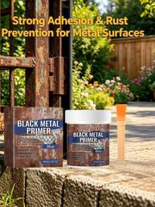 Blue Metal Rust Primer, Metal Rust Refurbishment Paint, Glossy Multi-Surface Applicable Care Paint, Multi-Purpose Rust Remover And Primer, Suitable For Metal Surfaces - 3.53 Oz (Includes Brush), Applicable To Trash Cans, Railings, Fences - 1pc - View 7