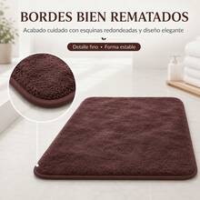 Alfombra de Baño Rectangular de 40x60cm, Tapete Suave de Fibra de Poliéster y Base de Caucho Antideslizante para Ducha y Salida de Bañera, Alfombrilla Absorbente Color Sólido - Rojo - Ver 2