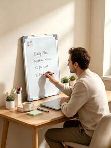 Double-Sided Whiteboard With Aluminum Frame, Multiple Sizes Available, Smooth Writing And Easy Erasing, Anti-Collision Corner Protectors, Wall Mountable, Suitable For Office, Study And Note-Taking. - Multiple Specifications - View 2