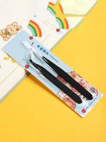 5/1 Set Tweezers, Colorful Scrapbook Stickers And Washi Tape, Multi-Function Stationery Organizer, DIY Diary Photo Album, School Supplies, Back To School Essentials, Suitable For Stickers, Scrapbooking, Eyelash Decoration, Jewelry Making, Model Making And More - A - View 14