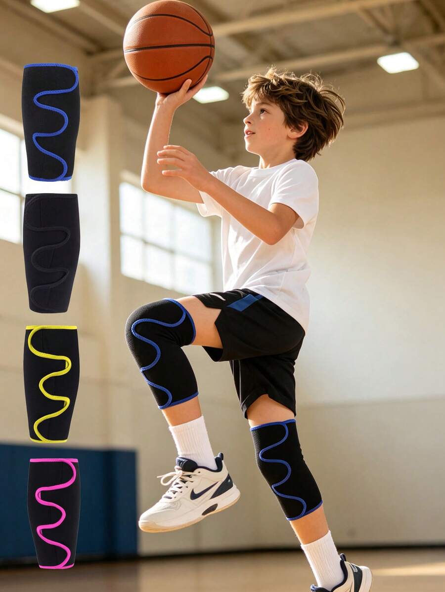 1 Pair Of Adjustable Children's Shin Guards, Professional Football Protective Gear, Football Accessories - Multicolor - View 1