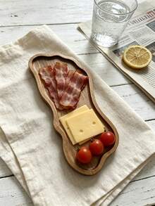 1PC Cheese Tray, Wooden Snack Dish, Irregular Shaped Tray, Fun Tray, Kitchen Essential, Home Decor, Kitchen Supplies, Kitchen Accessories, Snack Box, Can Hold Cakes, Snacks, Cheese And Other Foods, Also Can Be Used As Serving Tray, Cup Holder, Fun Design, Suitable For Halloween, Christmas And Other Holidays - View 6