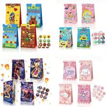 100pcs Multi-Theme Birthday & Holiday Gift Bags Set, Includes Cute Party Gift Bags And Tote Gift Bags, Suitable For Birthdays, Events And Celebrations, Includes 12 Paper Bags And 18 Stickers, Suitable For Fans - Style E - View 1
