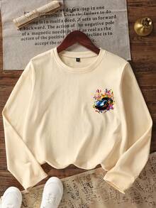 Tween Boy Casual Fun Print Crew Neck Pullover Long Sleeve T-Shirt, Autumn/Winter Top - Apricot - View 6
