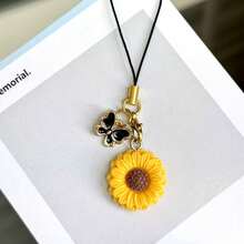 1pc Sunflower Phone Charm Pendant, Creative Small Accessory, Suitable As Gift - Multicolor - View 12