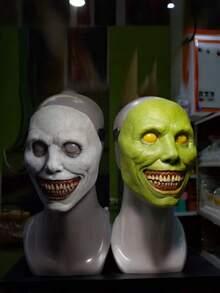 2 Buah Set Topeng Zombie Halloween - Desain Dua Sisi Badut Horor & Setan, Cocok untuk Cosplay/Pesta Rumah Hantu - MultiWarna - View 7