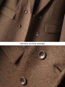 Women's Wool Coat, Mid-Length, Novel Slim Fit, Elegant, Suitable For Autumn/Winter, Women's Wool Jacket - Coffee Brown - View 5