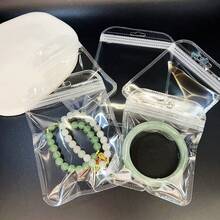 48pcs PVC Transparent Reusable Ziplock Jewelry Bags, Anti-Oxidation, Prevent Discoloration, Suitable For Storing Earrings, Necklaces, Jewelry, Small Gifts, Accessories, Perfect For Parties And Back To School Season - A - View 4
