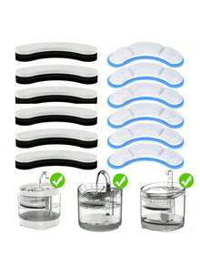 Set Filter Pengganti Air Mancur Minum Kucing 4pcs/8pcs/16pcs/24pcs - Kompatibel dengan Air Mancur Minum Hewan Peliharaan WF050 WF060 WF100, Menyediakan Air Minum Bersih - Desain Sederhana, Mudah Dipasang - Tidak Membutuhkan Baterai - beraneka warna - View 10