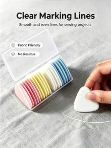 10/20pcs Multi‑Color Triangle Tailor's Chalk Set With Clear Storage Case, Erasable Fabric Marking Chalk Pieces, DIY Patchwork Sewing Marking Tool For Cloth & Garment Pattern Cutting, Sewing Accessories - A - View 2