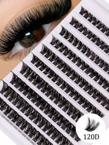 10 Rows 120pcs Dense 160D Cluster False Eyelashes Box, Exaggerated Curl Lash Extensions 10-18mm, Suitable For Beginners, Thick Voluminous Cluster, Create Full Charming Curly Eye Makeup - D - View 10
