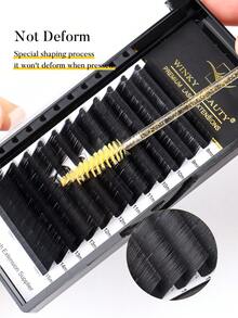 Winky Beauty Ekstensi Bulu Mata Oval Datar Campuran Panjang 8-15mm Alami Bervolume Lembut Sutra Klasik Bulu Mata Tunggal Padat Profesional 12 Baris Bulu Mata Palsu Individual Premium Hitam Matte Untuk Riasan dan Penggunaan Salon Kecantikan - View 3