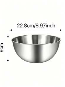 3pcs/1pc Stainless Steel Mixing Bowl With Rolled Rim, Durable And Easy To Clean, Brushed Metal Surface, Stackable Kitchen Bowls In Multiple Sizes, Suitable For Baking, Mixing, Meal Prep, Fruit, Pasta, Holiday Themed Parties And Outdoor Use, Durable Cooking Storage Bowl, Ideal Kitchen Gadget, Christmas/Back To School Gift - View 10