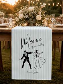 Customized Wedding Table Runner, Suitable For Bridal Shower, Engagement Dinner, Anniversary Decoration, Housewarming Gift Table Decor - Multicolor - View 5