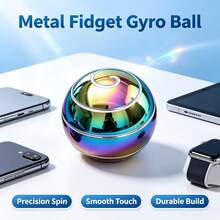 Rotating Sphere Fidget Gyro Ball, Pocket Sized Desktop Spin Toy, Quiet Smooth Rotation Focus Gadget, Stylish Hand Spinning Ornament, Premium Desk Accessory & Unique Gift For Adults - Multicolor - View 7