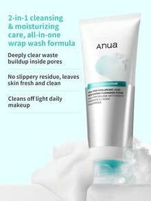 ANUA 1瓶 150ml 玻尿酸保濕潔面慕斯，滋潤乾燥肌膚且不緊繃，適合日常臉部清潔，溫和清爽洗面乳 - 透明質酸保濕潔面泡沫150ml - 查看 2