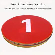 10Pcs Numbered Flat Spot Markers, 1-10 Digital Training Discs, Mixed Random Colors, PE Round Markers For Soccer Basketball Agility Drills - Multicolor - View 3