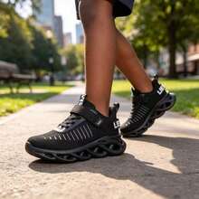 Children's Sports Shoes Fashionable Breathable All-Season Running Shoes Versatile Casual Athletic Kids Shoes - Black - View 5