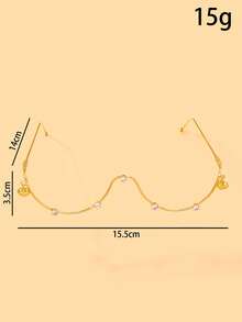 1pc Heart Pendant Eyeglass Frame, Minimalist Street Style Geometric Frame Glasses - Love - View 4