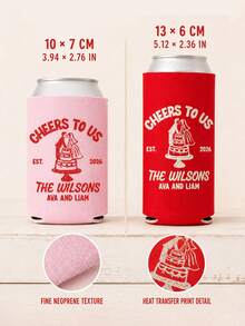 Personalized Wedding Can Coolers, Custom Text Can Sleeves For Reception Drinks, Bride And Groom Cake Design, Wedding Favors For Guests - Multicolor - View 8