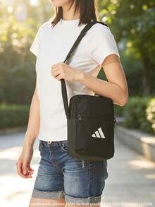 Adidas 男士與女士通用 ESS ORGANIZER 斜跨肩背包 日用戶外收納包 運動休閒包 JM7152 - 黑色 - 查看 1
