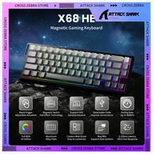 ATTACK SHARK X68 HE 60% 有線電競鍵盤，快速觸發、觸發點可調，磁軸 8K 輪詢率，PBT 鍵帽，適用 PC 玩家/Win，RGB 機械鍵盤，聖誕禮物，聖誕版－白色/黑色輪廓/月夜 - 彩色 - 查看 3