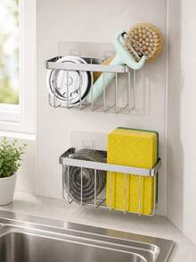 Sink Storage Rack, Sink Drain Basket, Suitable For Sponge, Dish Soap, Dishcloth, Brush, Dishcloth, Kitchen Countertop Storage, Kitchen Accessories, Household Drain Basket, Sink Storage Rack, Soap Sponge Holder, Home Kitchen Supplies - Multicolor - View 4