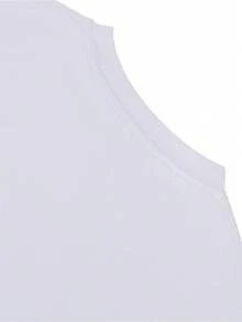 Customized 100% Pure Short-Sleeved T-Shirts Available In Various Colors Like Navy Blue, Black, White, Gray, Perfect For Casual Outings, Walks - White - View 3