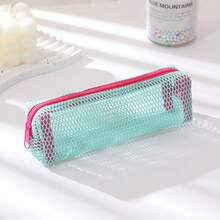 1pc Dopamine Colorful Extended Mesh Pencil Case, Unisex Student Stationery Bag, Back To School Season, Pencil Case Stationery Bag - Single Piece - View 9